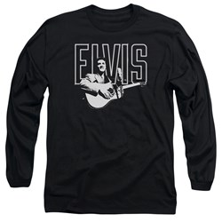 Elvis Presley - Mens White Glow Long Sleeve Shirt In Black