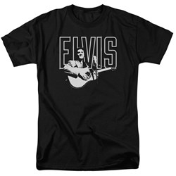 Elvis Presley - Mens White Glow T-Shirt In Black