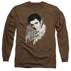 Elvis Presley - Mens Rugged Elvis Long Sleeve Shirt In Coffee