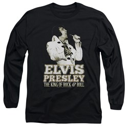 Elvis Presley - Mens Golden Long Sleeve Shirt In Black