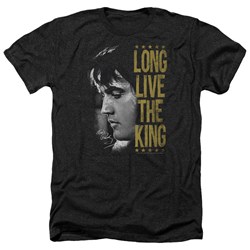 Elvis - Mens Long Live The King Heather T-Shirt