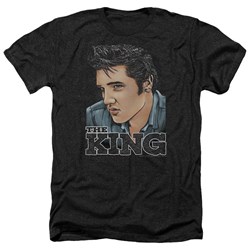 Elvis - Mens Graphic King Heather T-Shirt