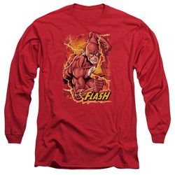 Justice League - Mens Flash Lightning Long Sleeve T-Shirt