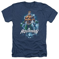 Justice League - Mens Water Powers Heather T-Shirt