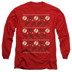 Dc Flash - Mens The Flash Ugly Christmas Sweater Long Sleeve T-Shirt