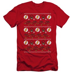 Dc Flash - Mens The Flash Ugly Christmas Sweater Premium Slim Fit T-Shirt
