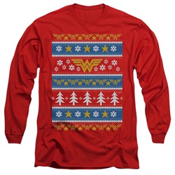 Wonder Woman - Mens Wonder Woman Christmas Sweater Long Sleeve T-Shirt