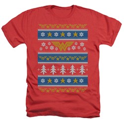 Wonder Woman - Mens Wonder Woman Christmas Sweater Heather T-Shirt