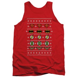 Jla - Mens Justice Shields Christmas Sweater Tank Top