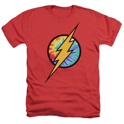 Dc Flash - Mens Tie Dye Flash Logo Heather T-Shirt