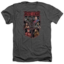 Justice League Movie - Mens League Of Six Heather T-Shirt