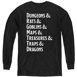 Dungeons And Dragons - Youth Dungeon List Long Sleeve T-Shirt