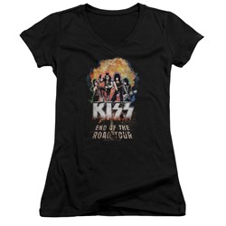Kiss - Juniors Boom V-Neck T-Shirt