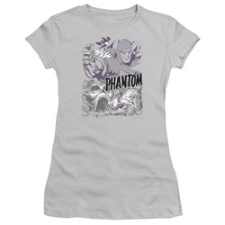 Sunday Funnies - Ghostly Collage Juniors T-Shirt In Silver