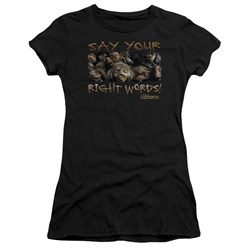 The Labyrinth - Say Your Right Words Juniors T-Shirt In Black