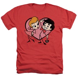 I Love Lucy - Mens Cartoon Love Heather T-Shirt