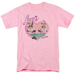 I Love Lucy - Chocolate Factory Adult T-Shirt In Pink