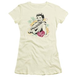 I Love Lucy - Luau Graphic Juniors / Girls T-Shirt In Cream