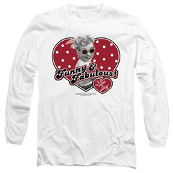 I Love Lucy - Mens Funny & Fabulous Long Sleeve Shirt In White