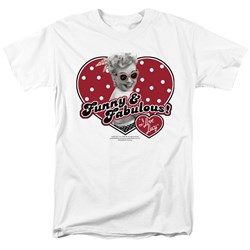 I Love Lucy - Funny & Fabulous Adult T-Shirt In White