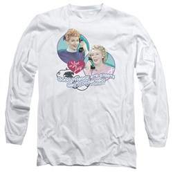I Love Lucy - Mens Always Connected Long Sleeve Shirt In White