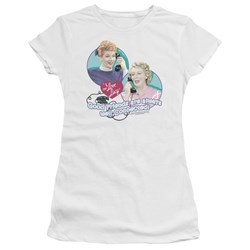 I Love Lucy - Always Connected Juniors / Girls T-Shirt In White