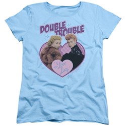 I Love Lucy - Double Trouble Womens T-Shirt In Light Blue