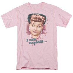 I Love Lucy - I Can Explain Adult T-Shirt In Pink