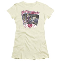 I Love Lucy - Four Of A Kind Juniors T-Shirt In Cream