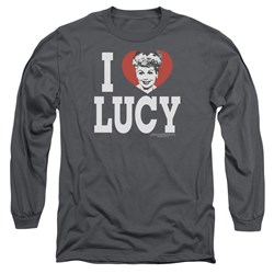 I Love Lucy - Mens I Love Lucy Long Sleeve Shirt In Charcoal