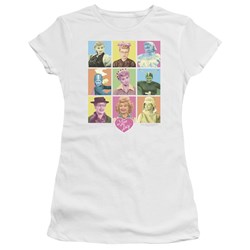 I Love Lucy - So Many Faces Juniors T-Shirt In White