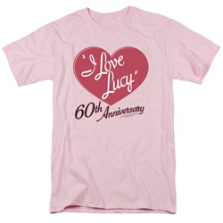 I Love Lucy - 60Th Anniversary Adult T-Shirt In Pink
