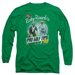 I Love Lucy - Mens Pro Golf Tips Long Sleeve Shirt In Kelly Green