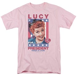 I Love Lucy - Mens For President T-Shirt In Pink