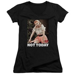I Love Lucy - Juniors Not Today V-Neck T-Shirt