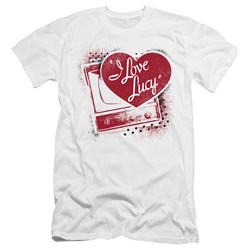 I Love Lucy - Mens Spray Paint Heart Premium Slim Fit T-Shirt