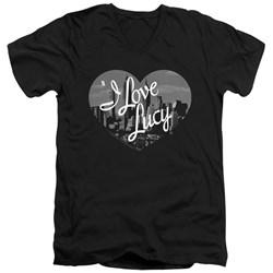 I Love Lucy - Mens Nostalgic City V-Neck T-Shirt