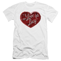I Love Lucy - Mens Red Glitter 75 Premium Slim Fit T-Shirt