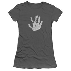 Lord Of The Rings - White Hand Jrs Sheer Cap Sleeve T-Shirt In Charcoal