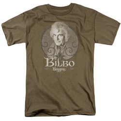 Lord Of The Rings - Bilbo Baggins Adult Short Sleeve T-Shirt In Safari Green