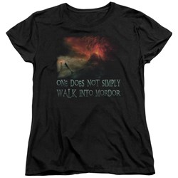 Lord Of The Rings - Walk In Mordor Womens Short Sleeve T-Shirt In Black