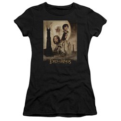 Lord Of The Rings - Tt Poster Jrs Sheer Cap Sleeve T-Shirt In Black