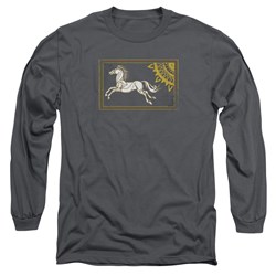 Lord Of The Rings - Rohan Banner Adult Long Sleeve T-Shirt In Charcoal