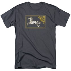 Lord Of The Rings - Rohan Banner Adult Short Sleeve T-Shirt In Charcoal