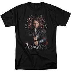 Lord Of The Rings - Aragorn Adult Short Sleeve T-Shirt In Black