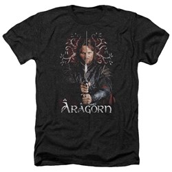 Lord Of The Rings - Aragorn Adult Heather T-Shirt In Black