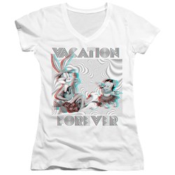 Looney Tunes - Juniors Vacation Forever V-Neck T-Shirt