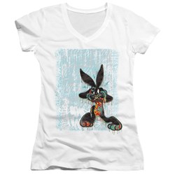Looney Tunes - Juniors Graffiti Rabbit V-Neck T-Shirt