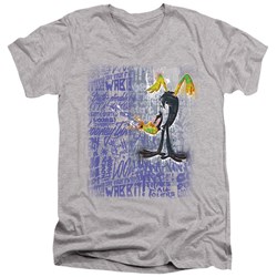 Looney Tunes - Mens Graffiti Duck V-Neck T-Shirt