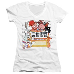 Looney Tunes - Juniors Bugs And Friends V-Neck T-Shirt